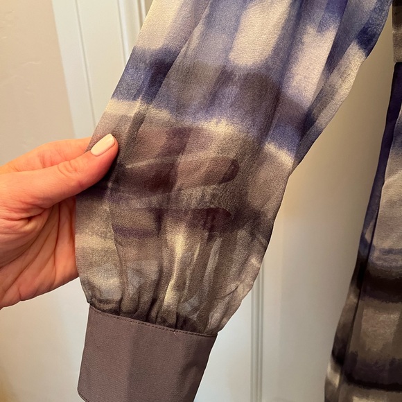 Cusp by Neiman Marcus Blue and Gray Silk Mini Dress - Picture 9 of 10